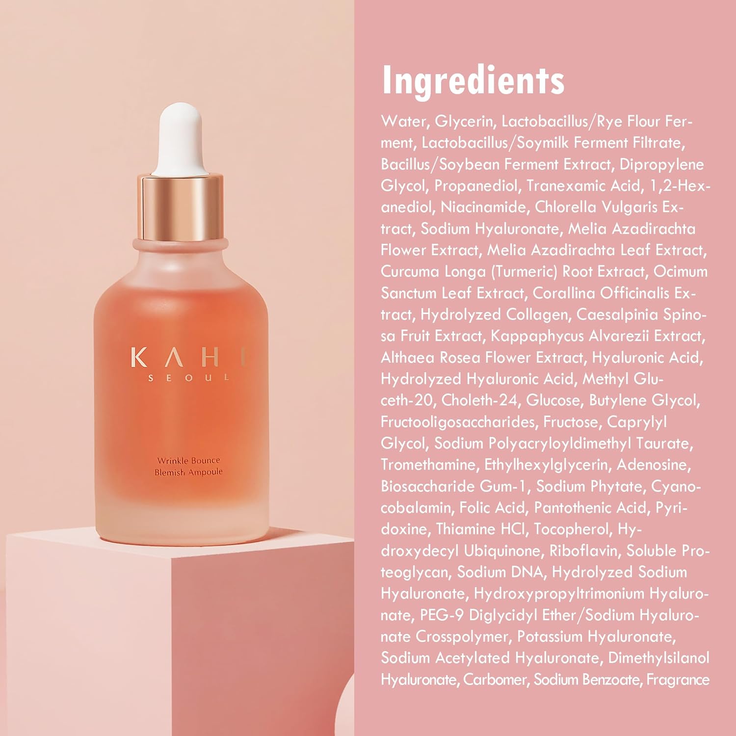 KAHI Wrinkle Bounce Blemish Ampoule | Collagen Serum for Face Dark Spot Corrector | Serum for Glowing Skin Korean Ampoule Facial Oil Face Care 1.69 fl oz